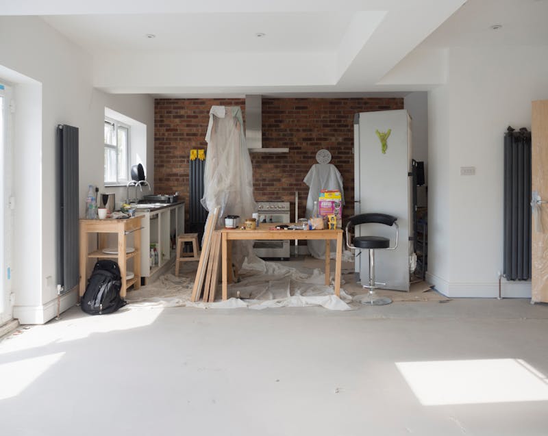 a room being constructed or renovated